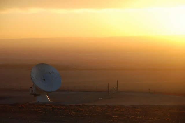 First north American antenna at sunset
